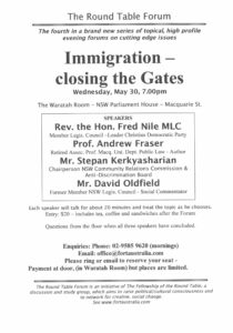 Immigration – Closing the Gates