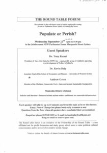 Populate or Perish