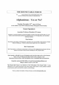 Afghanistan – Yes or No?