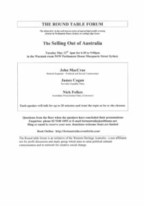 The Selling out of Australia